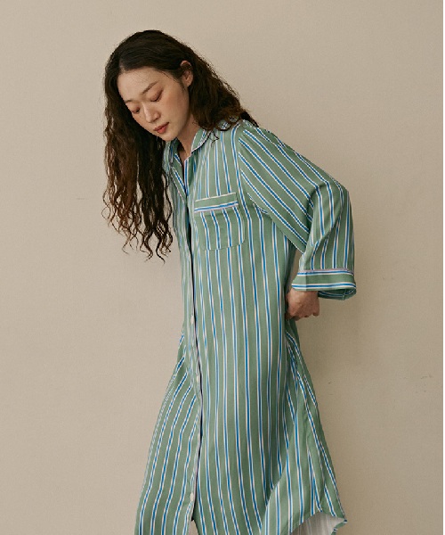 [BWTZ] 그린스트라이프 원피스